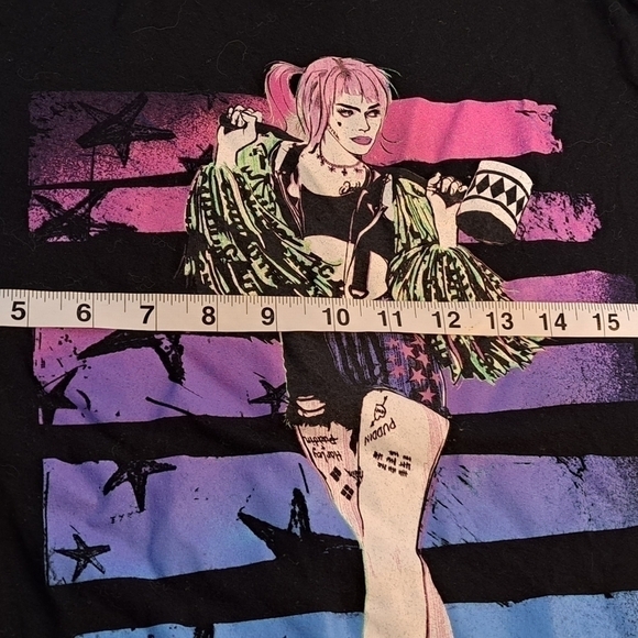 Harley Quinn Birds of Prey DC Short Sleeve T-shirt Women's Size XL Black - Picture 8 of 10